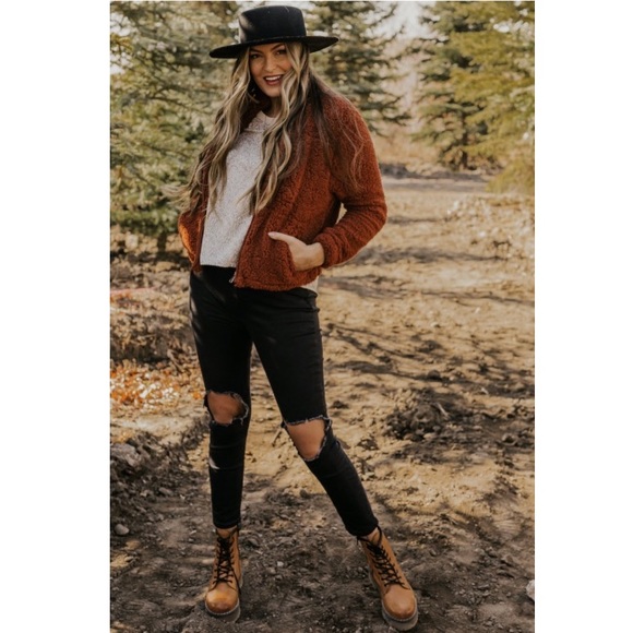 Roolee Zip Up Chocolate Teddy Jacket - Picture 2 of 7